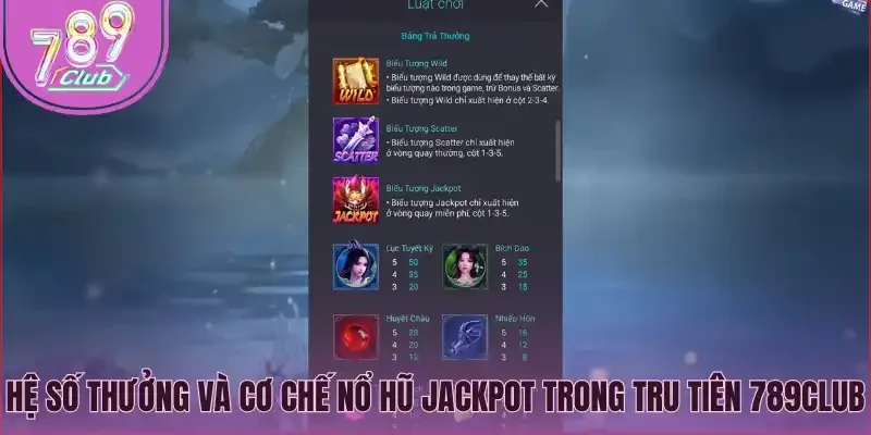 Hệ số thưởng và cơ chế nổ hũ Jackpot trong Tru tiên 789Club